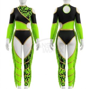 Custom Colorguard Uniform ANS-CG-005 Front and Back View