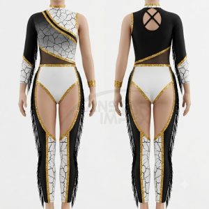 Custom Colorguard Uniform ANS-CG-009 Front and Back View