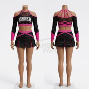 Custom Cheerleading Uniform ANS-CL-003 Front and Back View